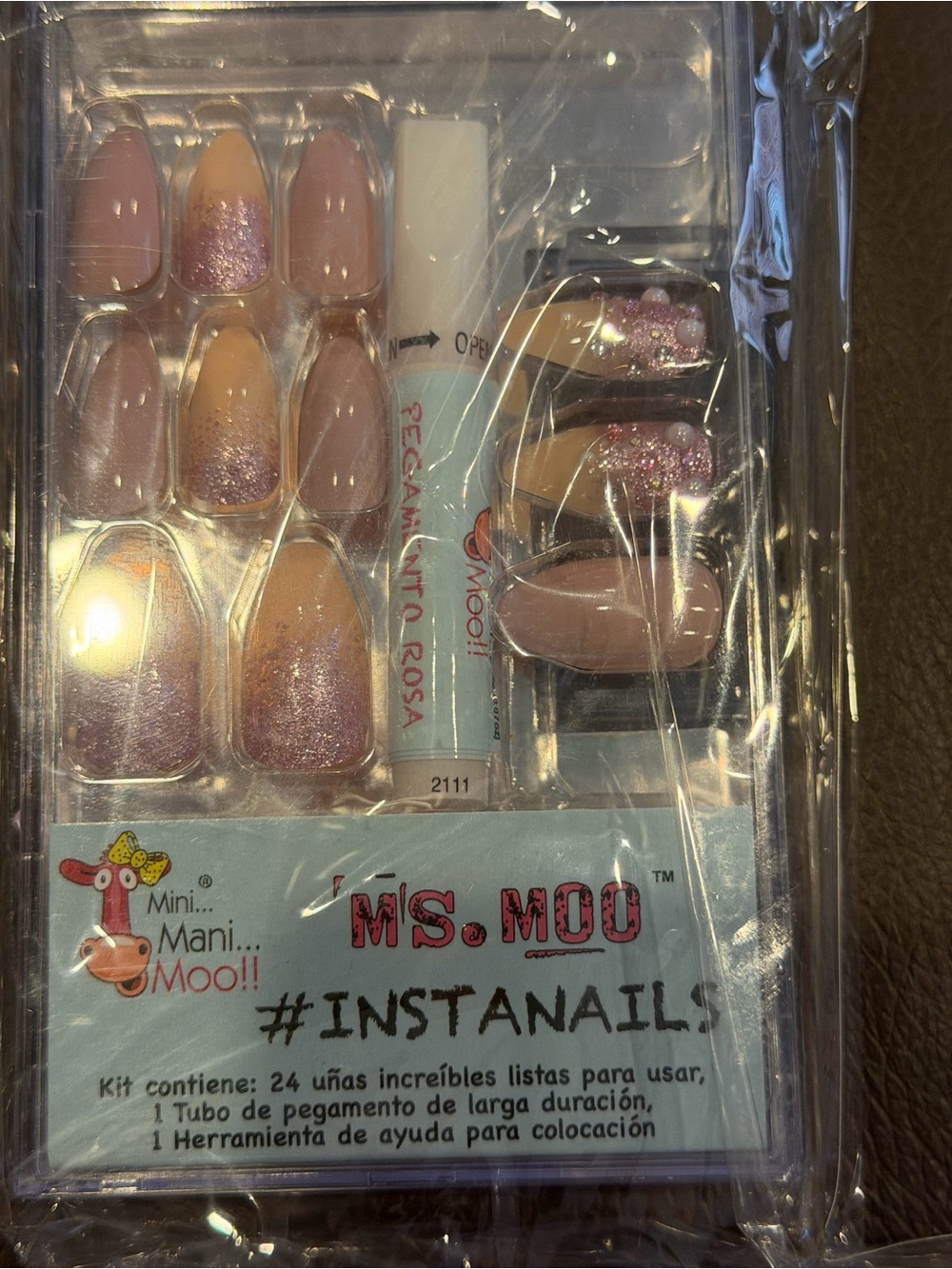 Pink Glitter False Nail Set - #INSTANAILS